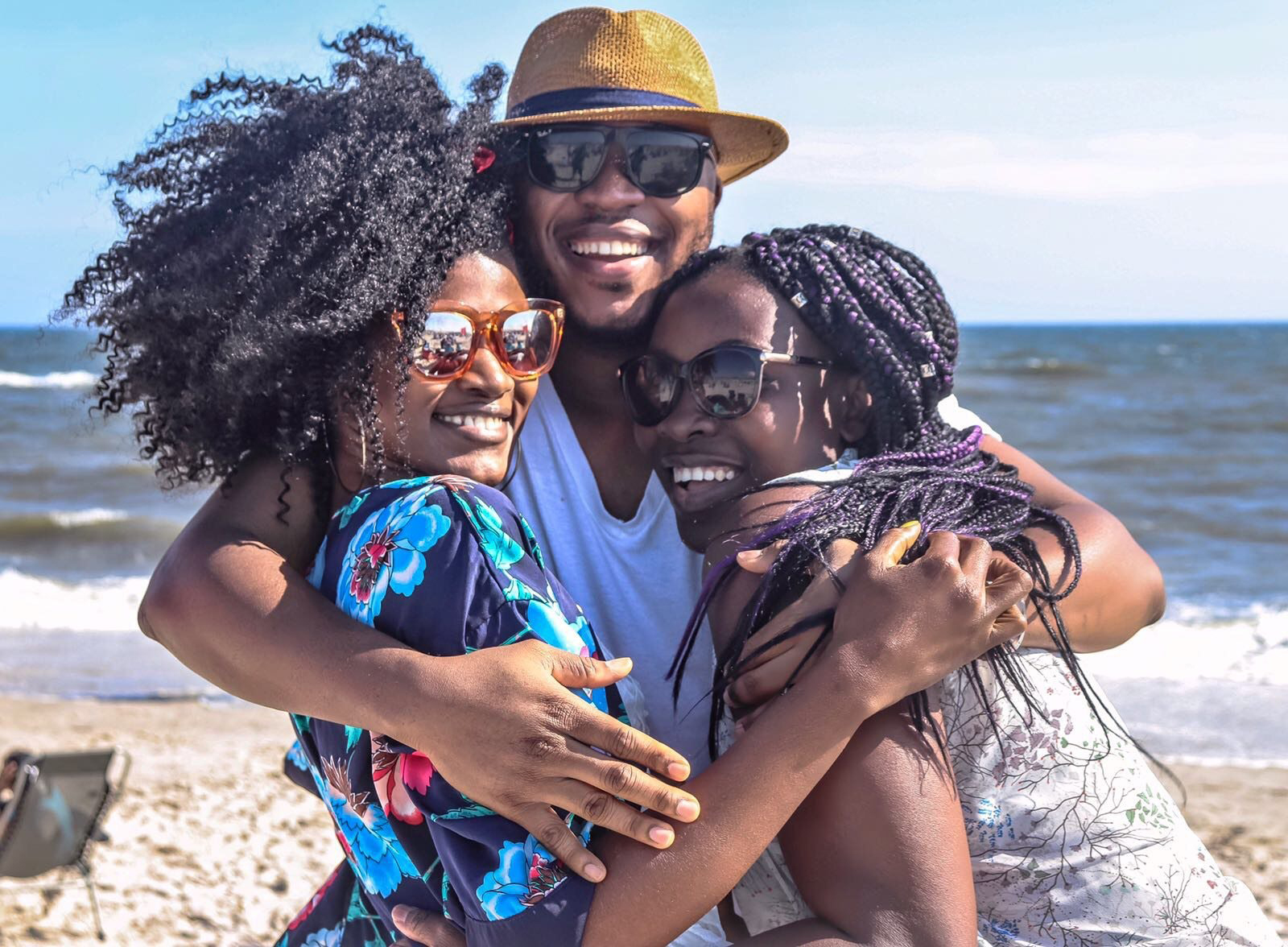 Black family at the beach