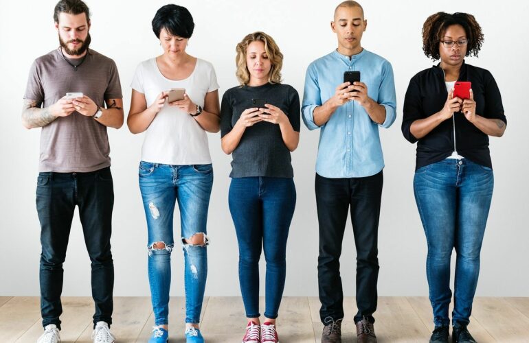 People Using Phones